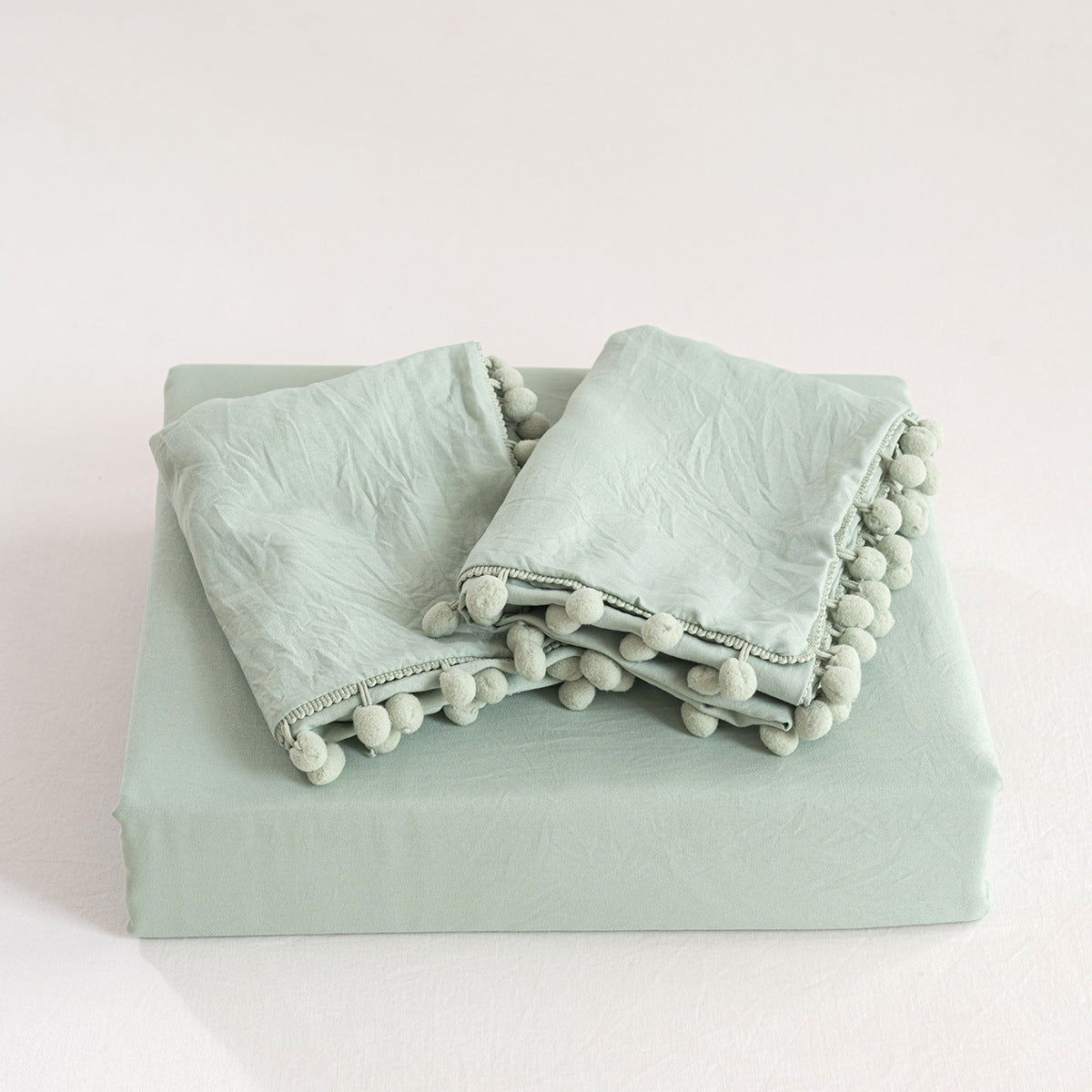 Washed Cotton Solid Color Bedding Three-Piece Set