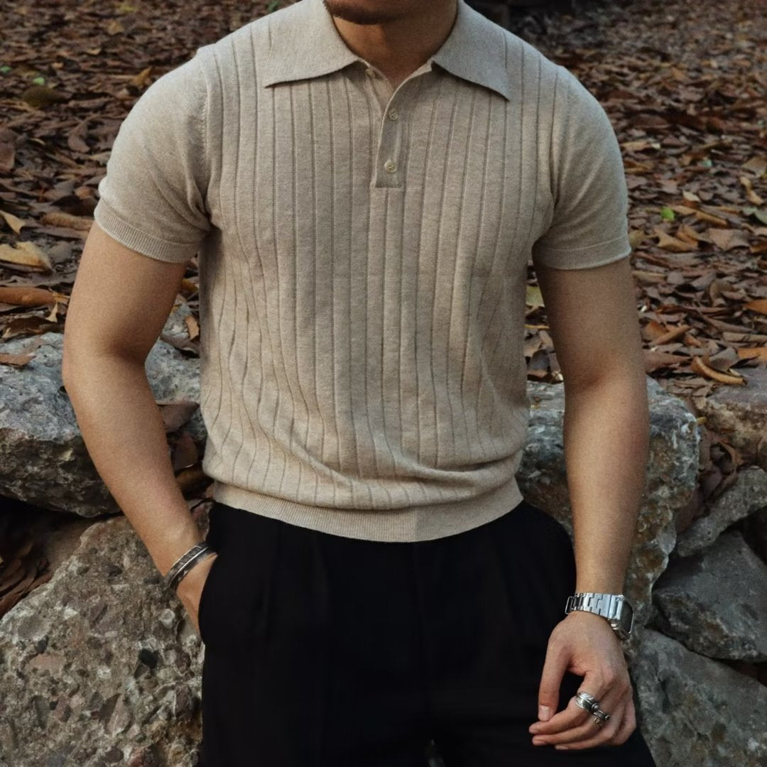 Mens Solid Color Short Sleeve Polo Shirt