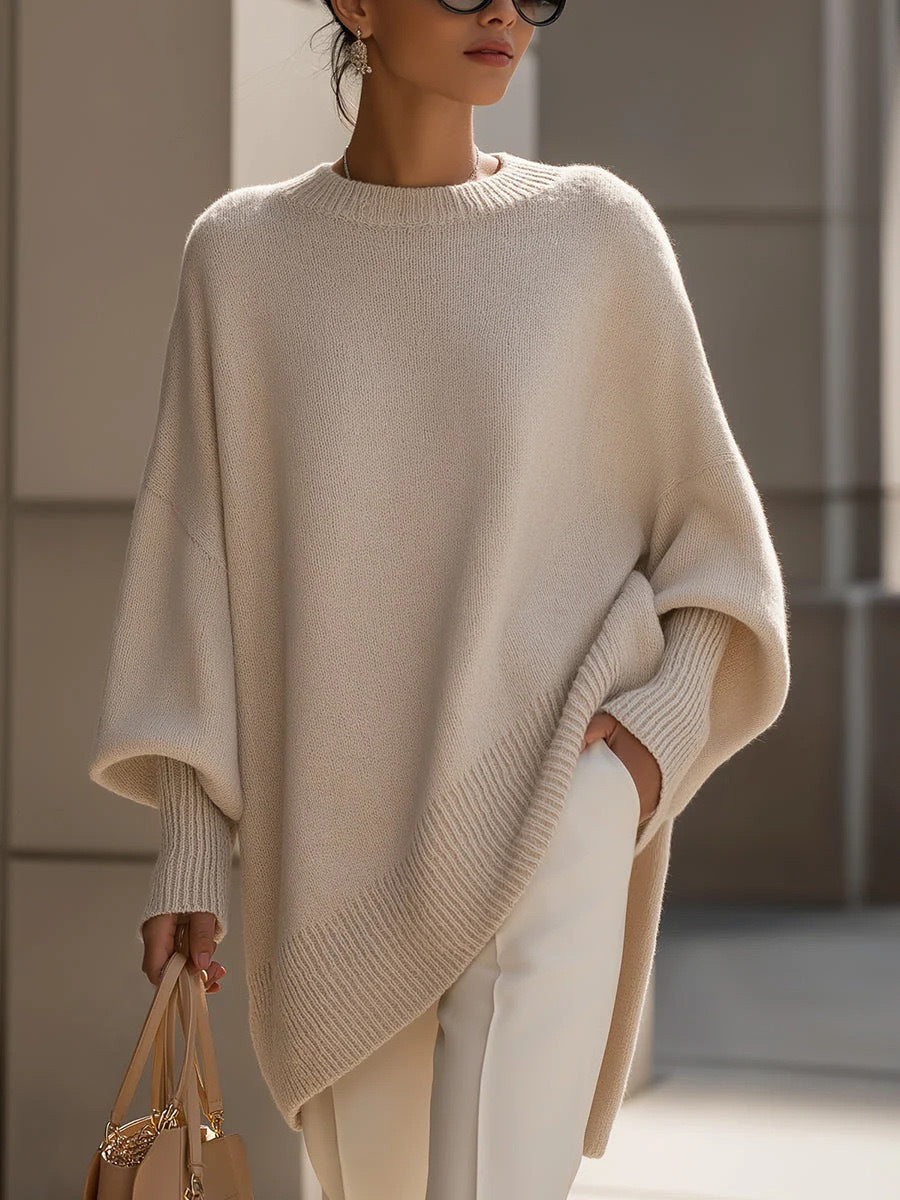 Round-neck loose-fit sweater