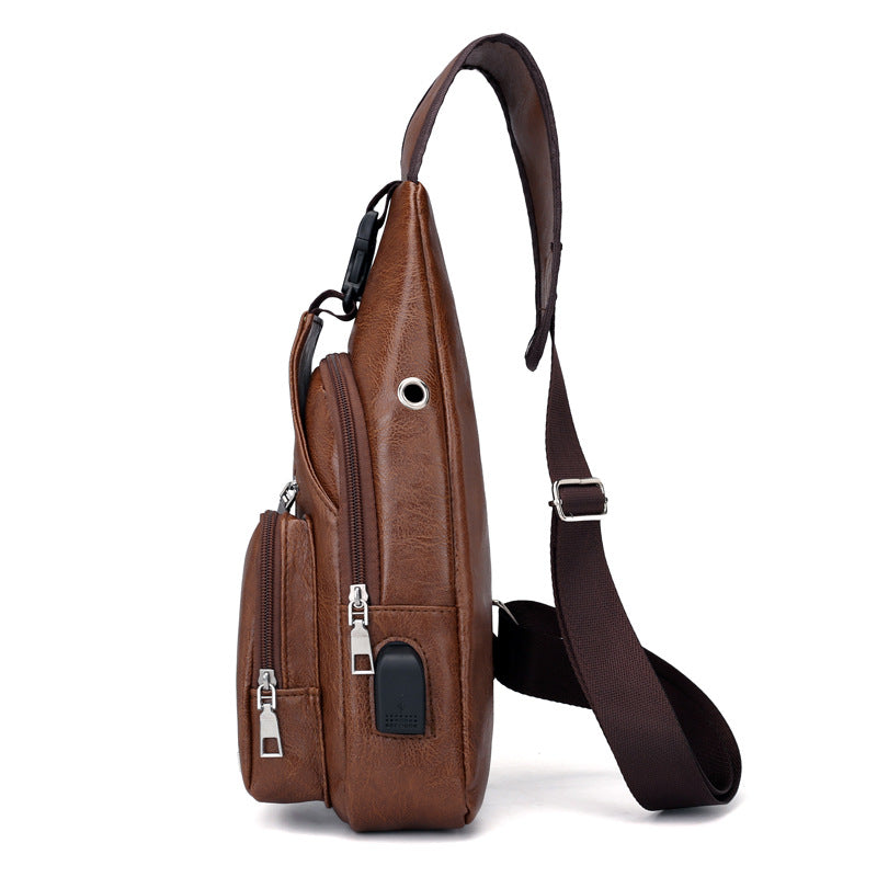 USB Rechargeable Mens Chest Bag