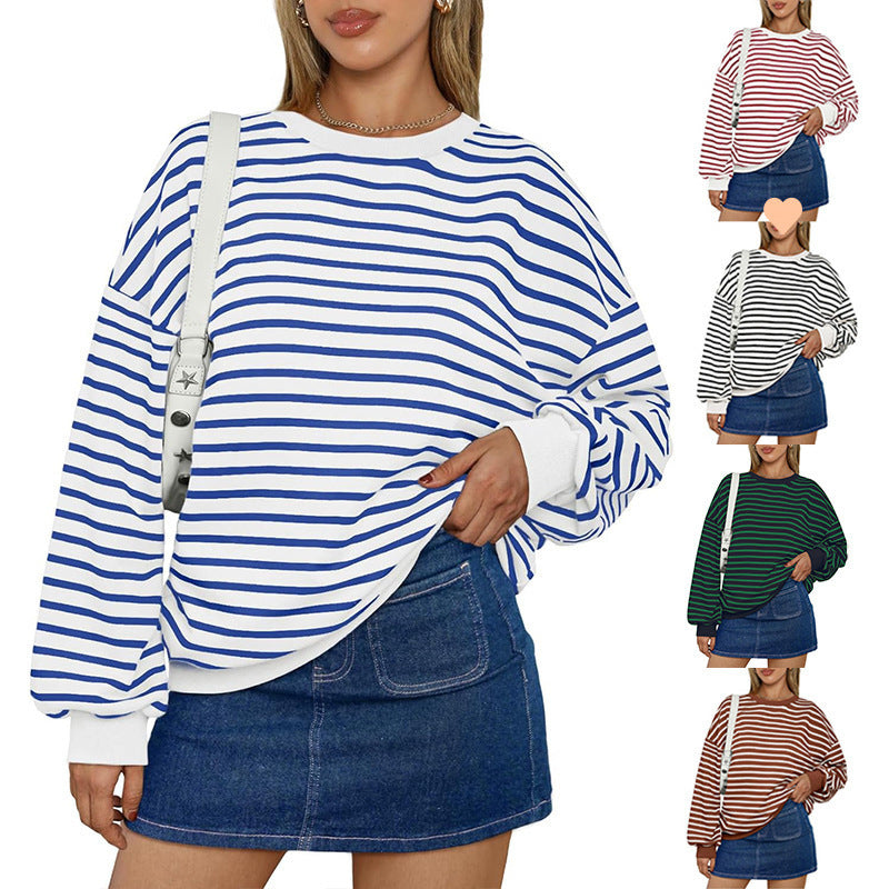 Oversized Striped Long Sleeve Dress