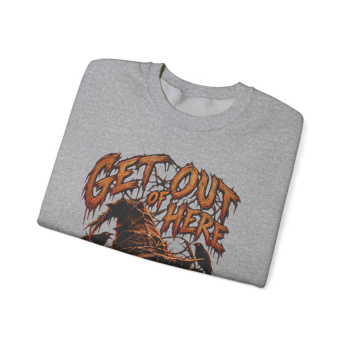 Scarecrow 'Get Out of Here' Graphic Sweatshirt — Halloween Horror Crewneck