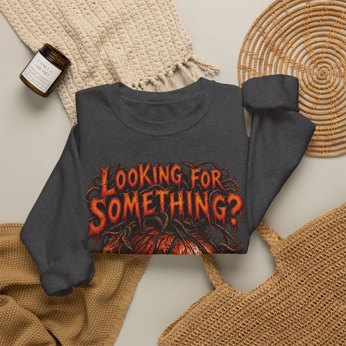 Skull "Looking For Something?" Crewneck Sweatshirt