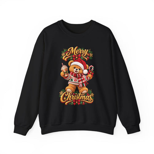 Christmas Bear Crewneck Sweatshirt — "Merry Christmas" Holiday Sweater