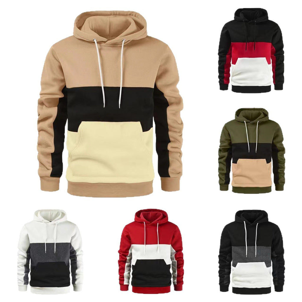 Men's Color Block Fleece Hoodie
