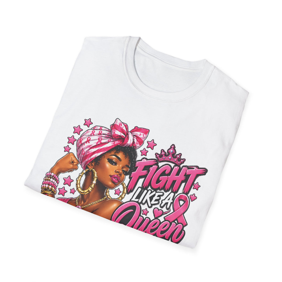 Breast Cancer Awareness T-Shirt — "Fight Like a Queen" Pink Ribbon Tee