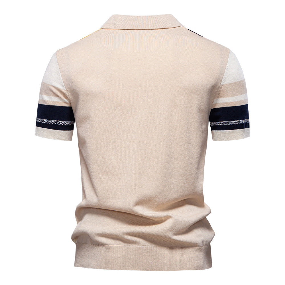 Men's Short Sleeve Knitted Polo Shirt