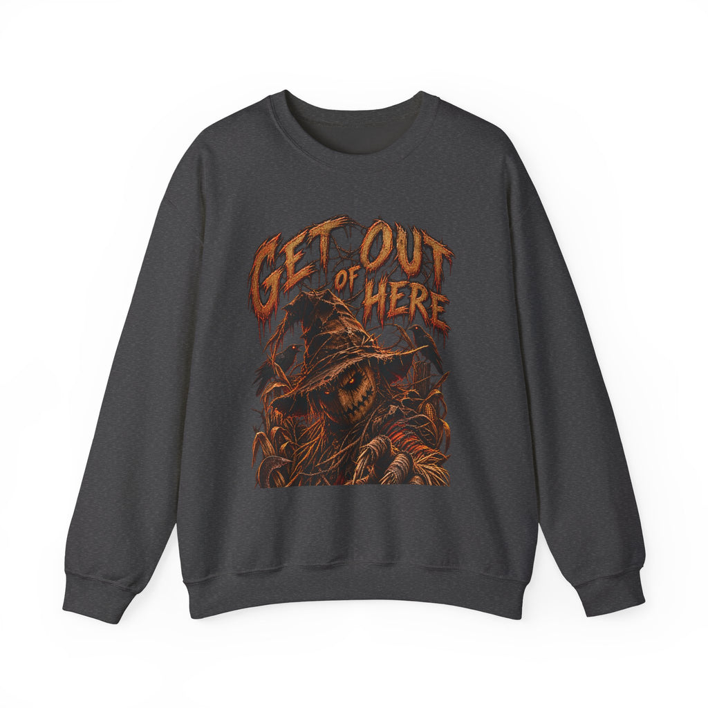 Scarecrow 'Get Out of Here' Graphic Sweatshirt — Halloween Horror Crewneck