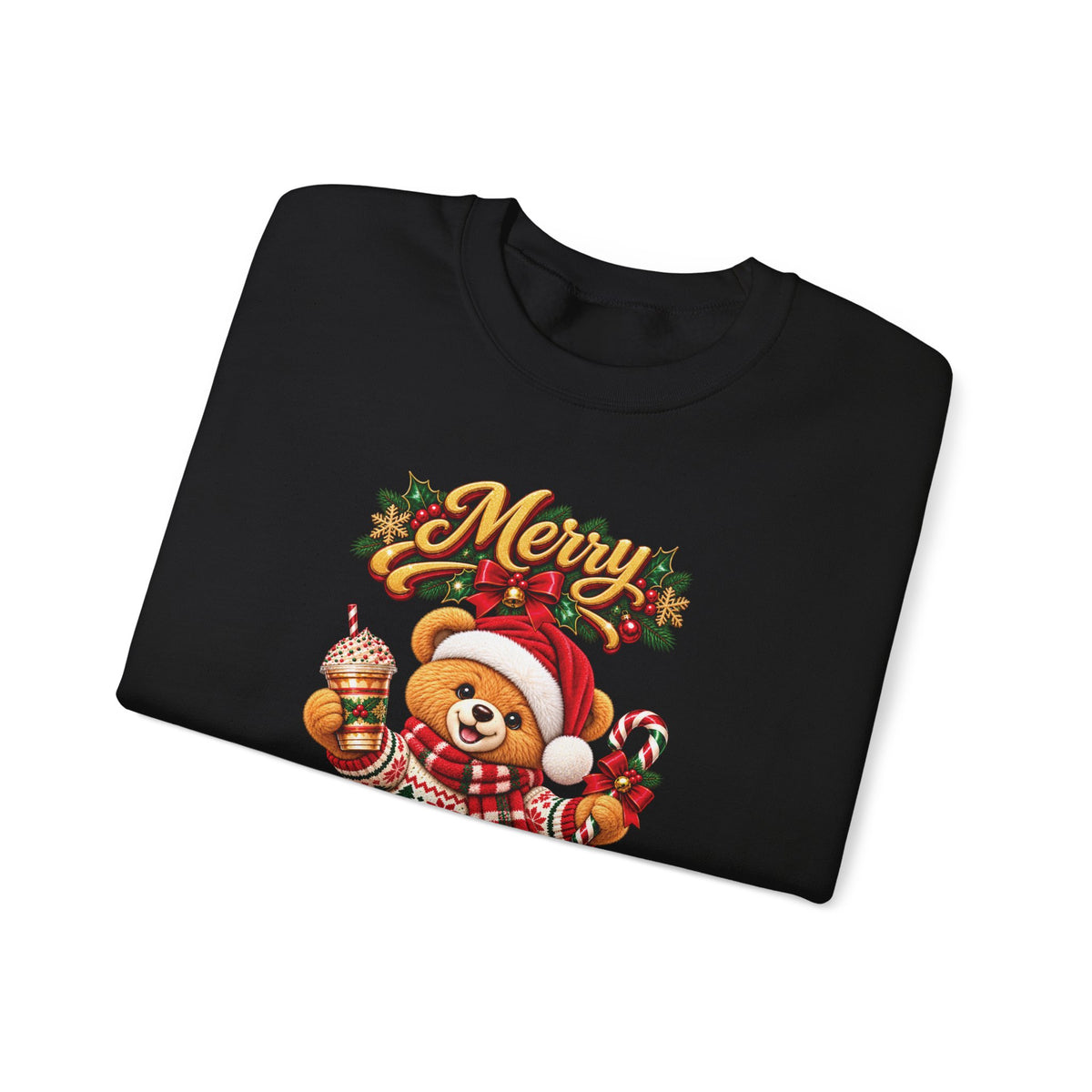 Christmas Bear Crewneck Sweatshirt — "Merry Christmas" Holiday Sweater