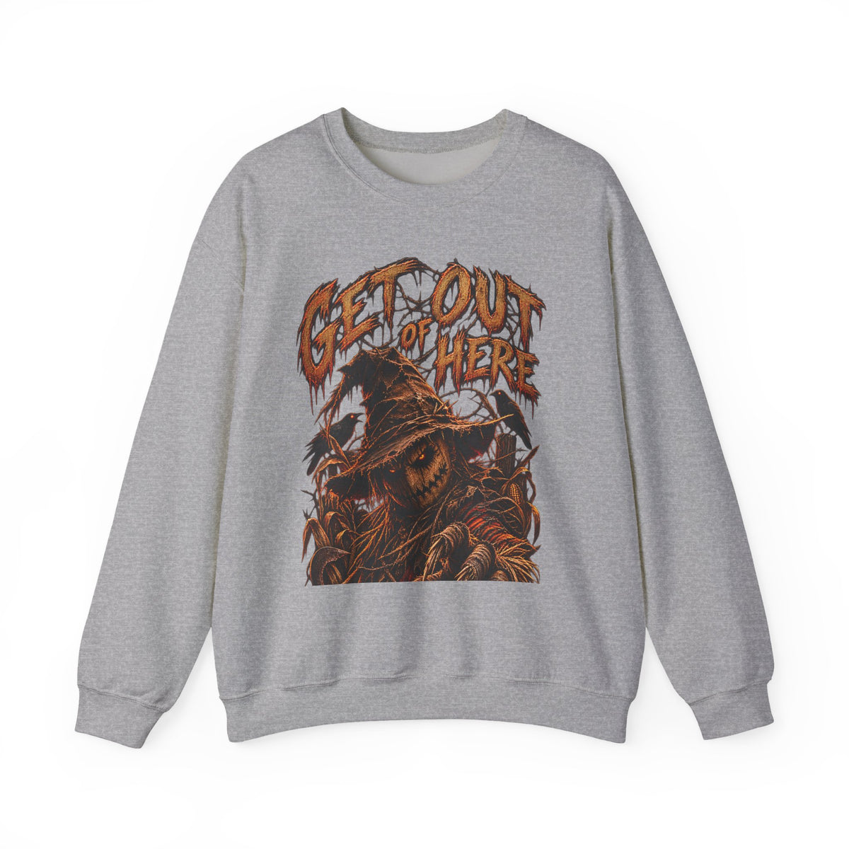Scarecrow 'Get Out of Here' Graphic Sweatshirt — Halloween Horror Crewneck