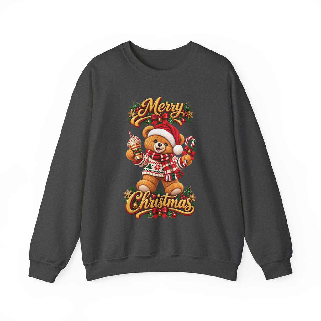 Christmas Bear Crewneck Sweatshirt — "Merry Christmas" Holiday Sweater