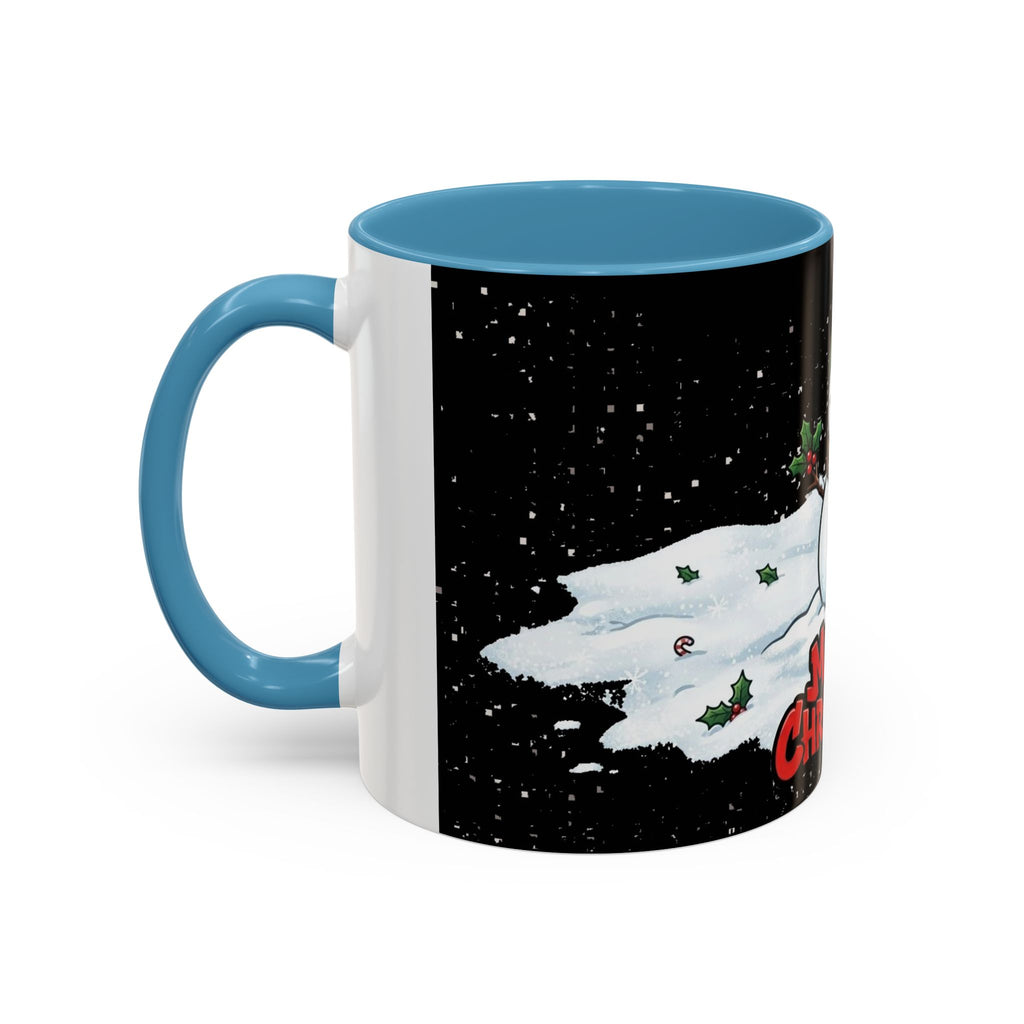 Merry Christmas Snowman Accent Coffee Mug — Festive Holiday 11/15oz