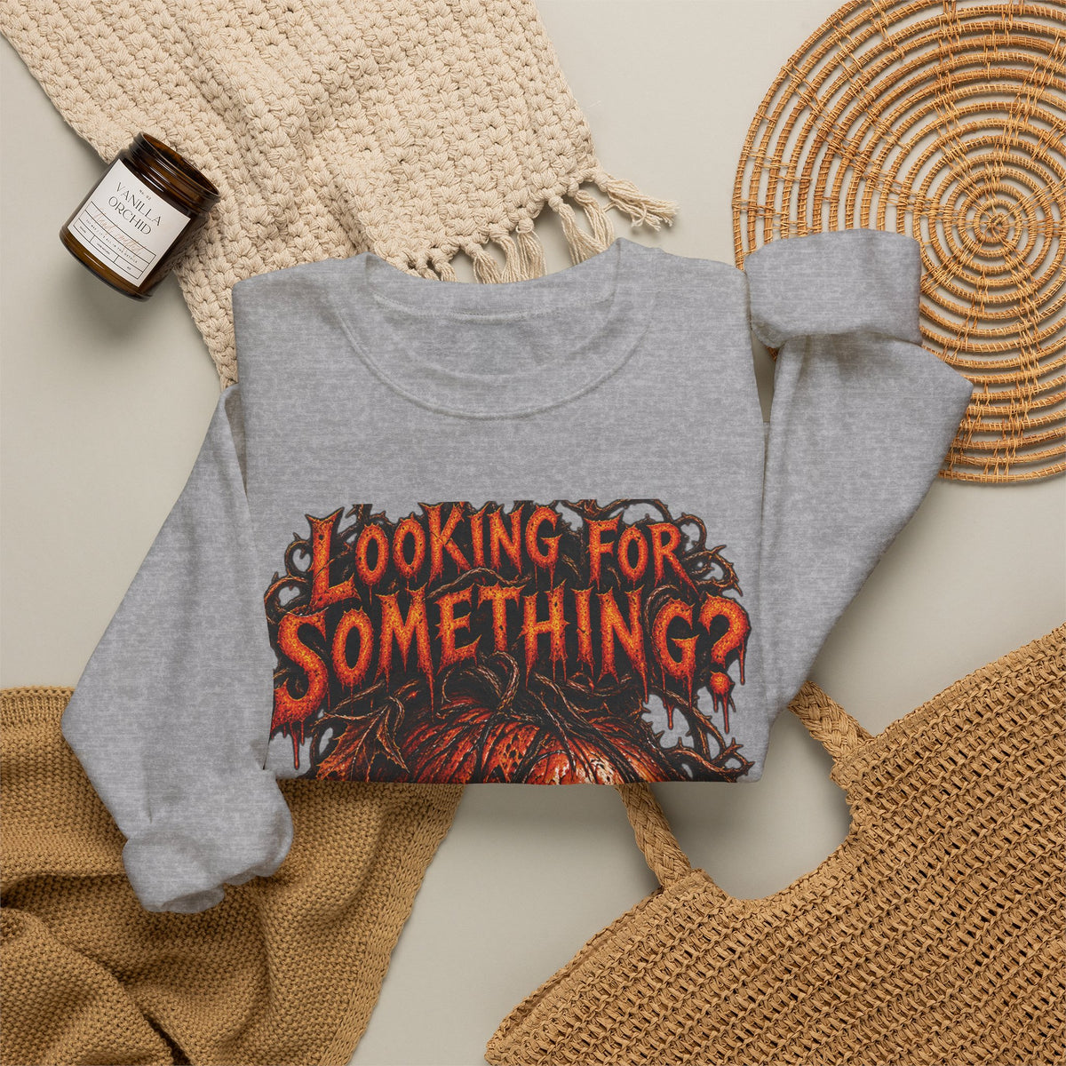 Skull "Looking For Something?" Crewneck Sweatshirt