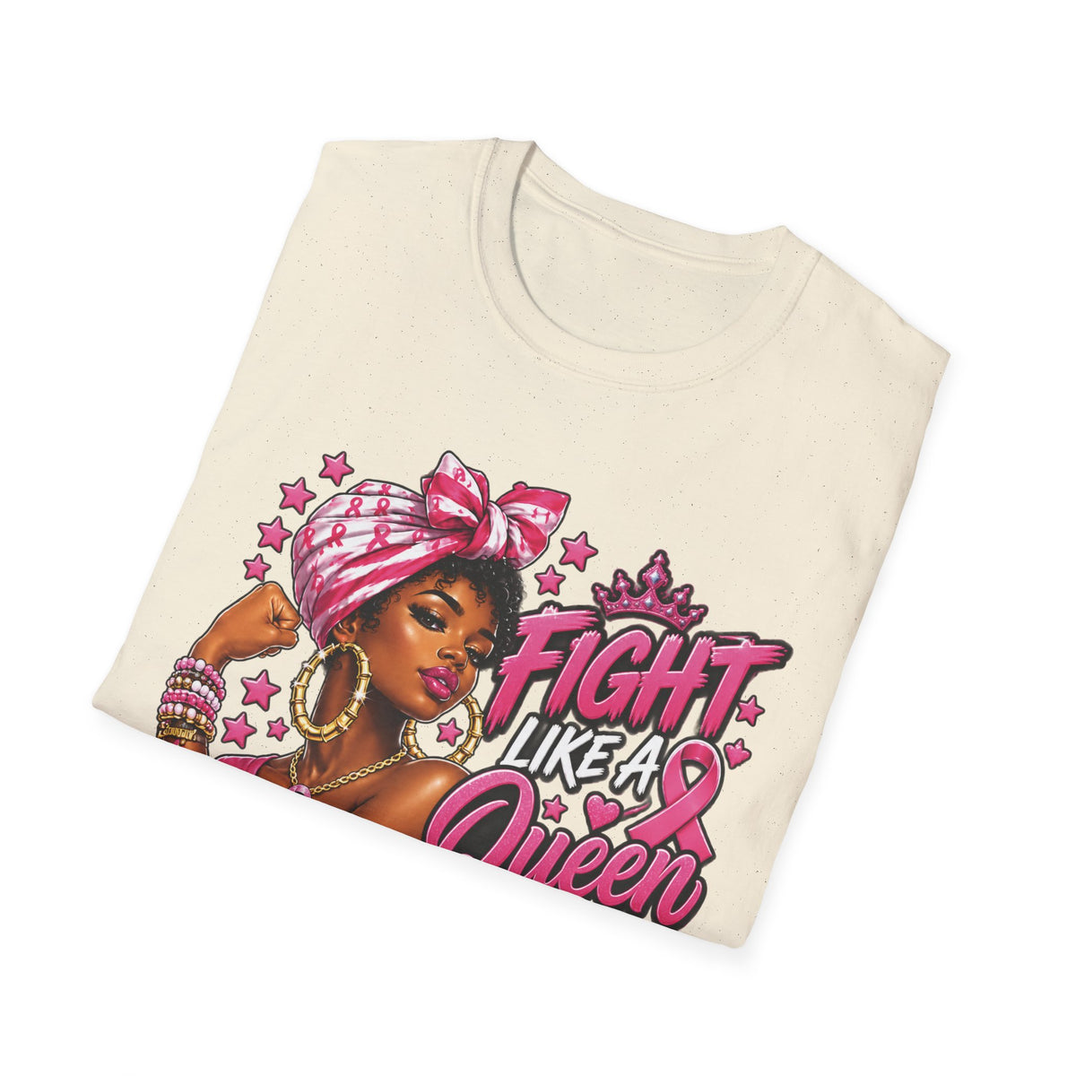 Breast Cancer Awareness T-Shirt — "Fight Like a Queen" Pink Ribbon Tee