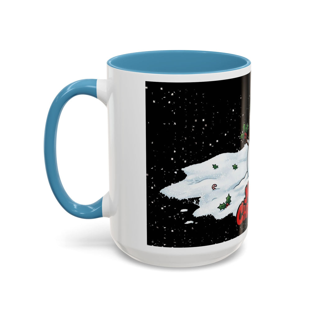 Merry Christmas Snowman Accent Coffee Mug — Festive Holiday 11/15oz