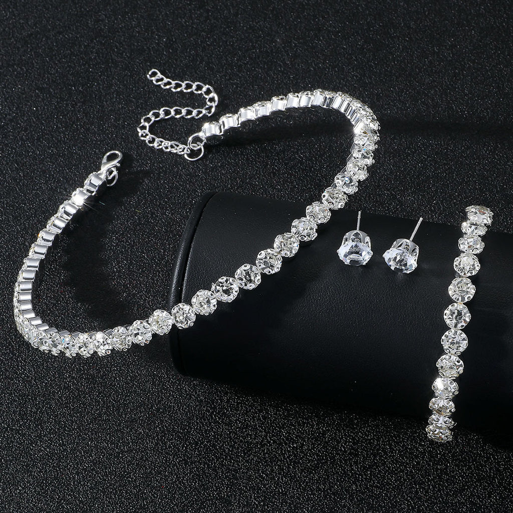 Zircon Water Drop Necklace Earrings