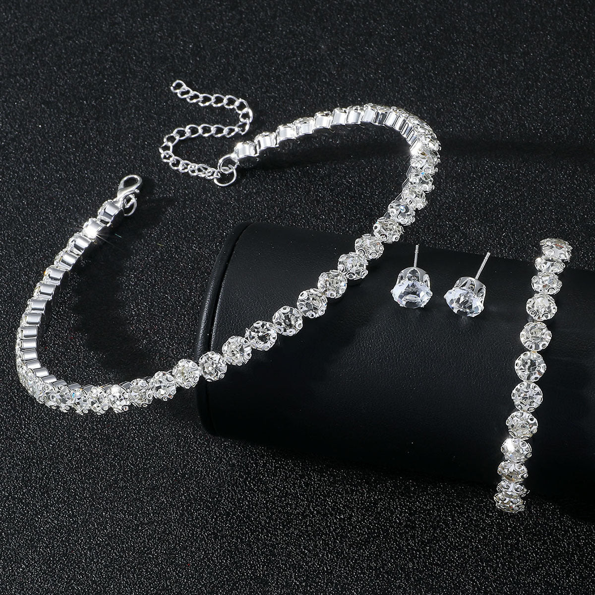 Zircon Water Drop Necklace Earrings