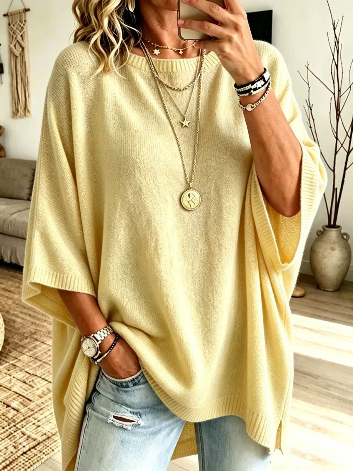 Loose Fit Knit Sweater for Women