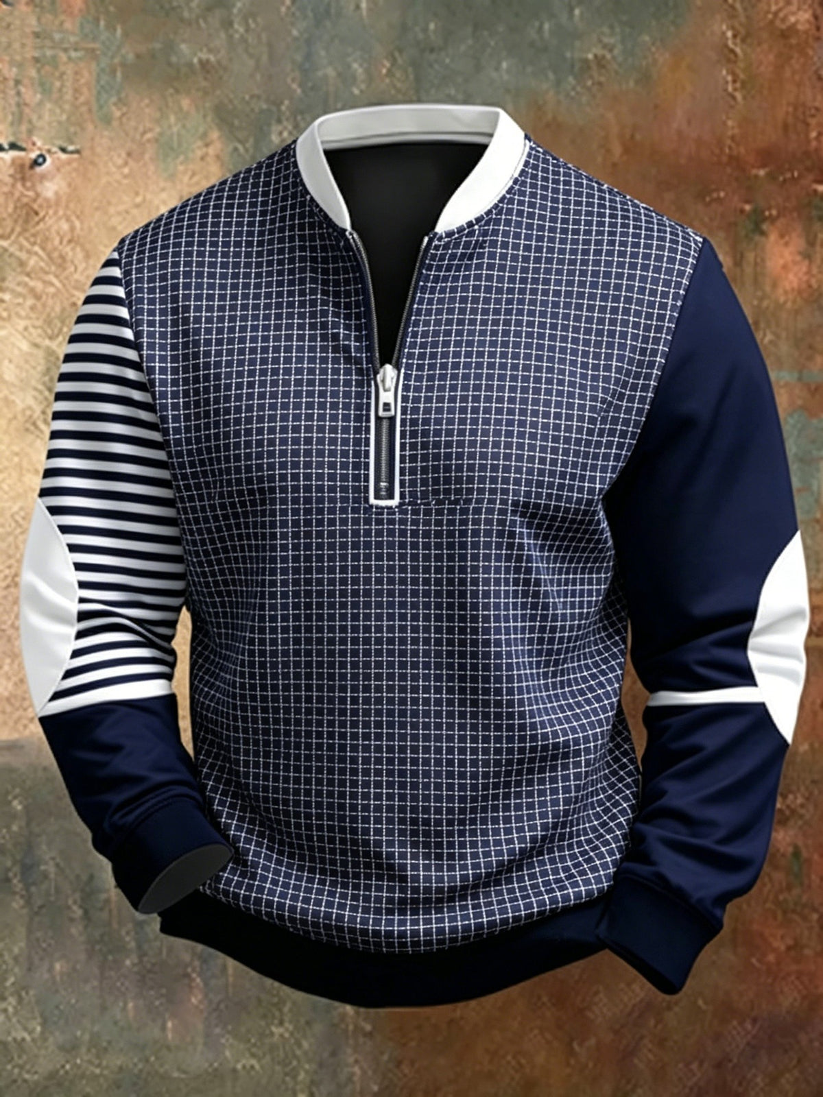 Mens Half Zip Pullover Hooded Sweatshirt