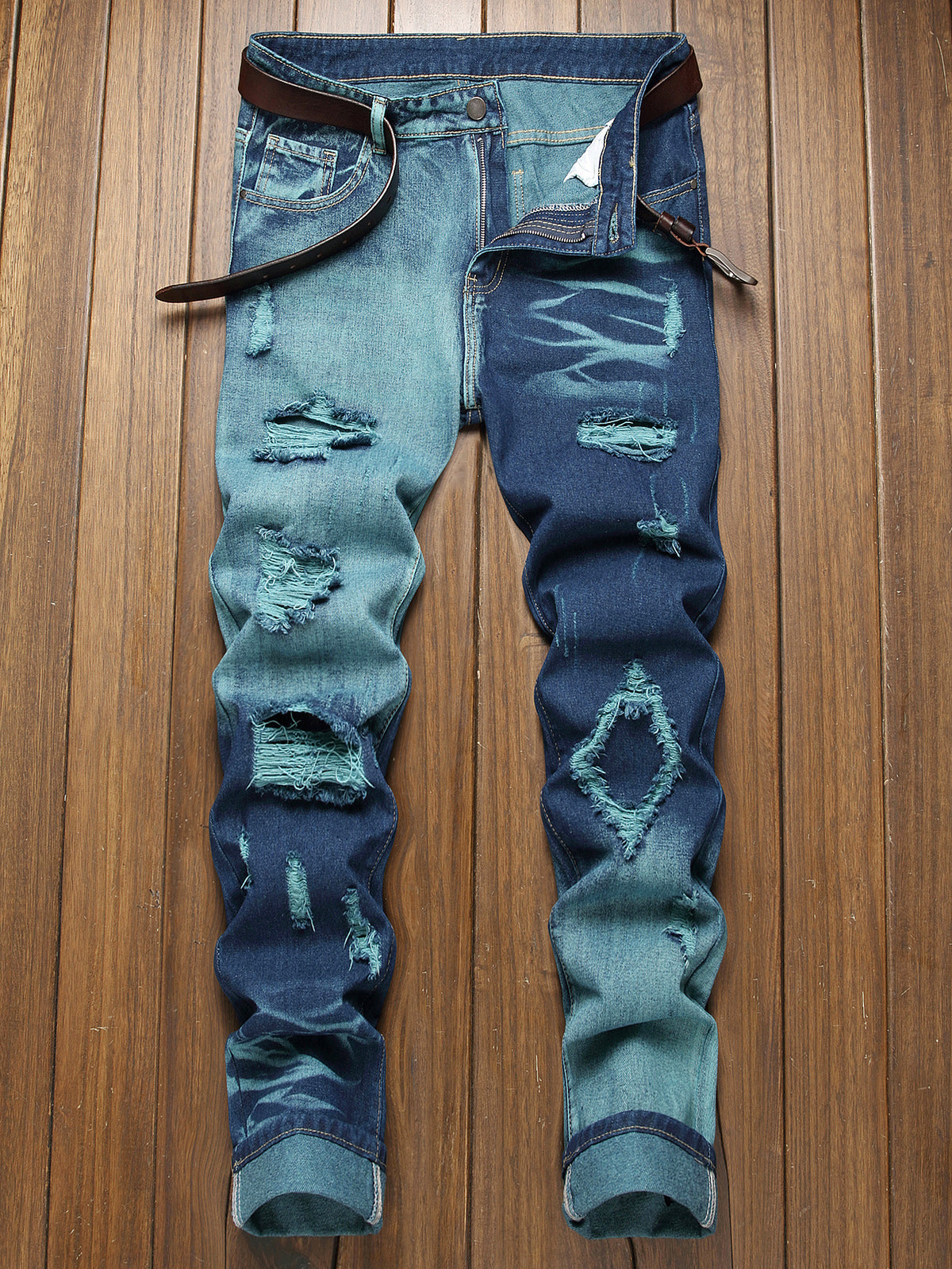 Mens Straight Leg Denim Trousers