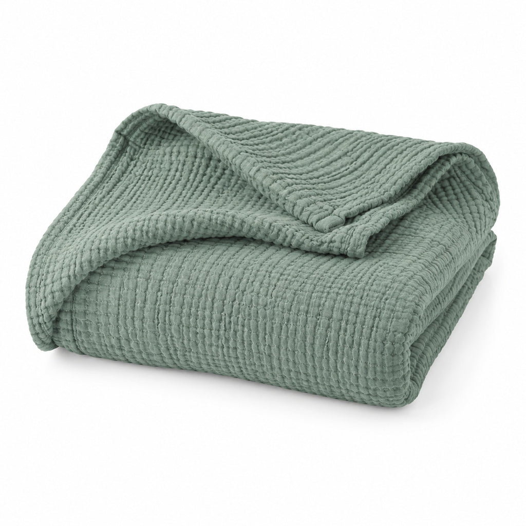 6-Layer Pure Cotton Gauze Towel Blanket, All-Cotton Bubble Gauze Towel Blanket, Single/Double Air-Conditioning Summer Cooling Blanket, Thin Quilt