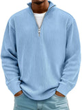 Casual stand collar zipper corduroy long sleeves