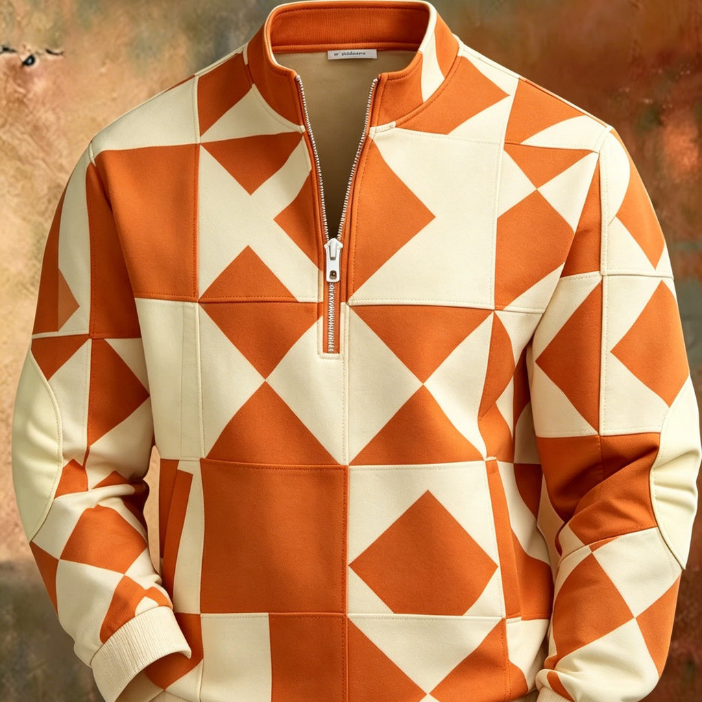 Mens Half Zip Pullover Hooded Sweatshirt