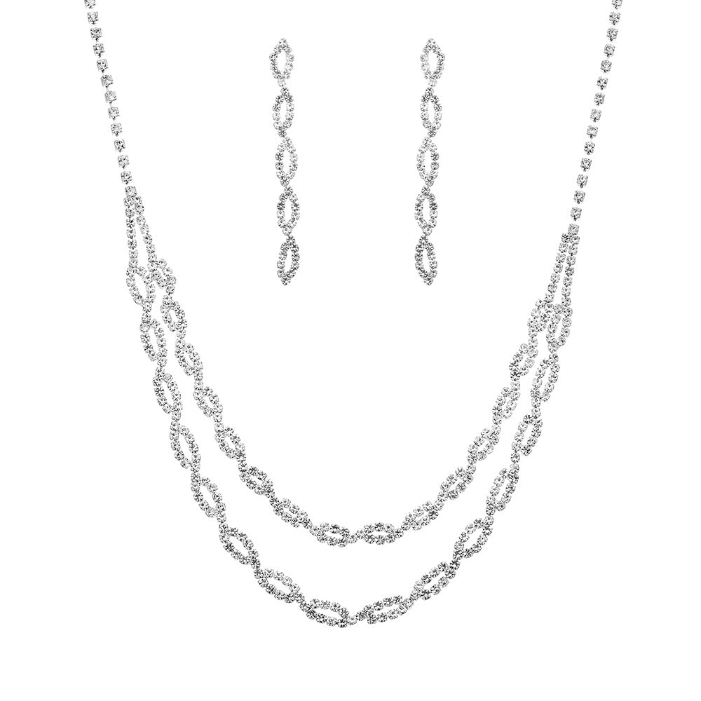 Rhinestone Bridal Jewelry Set with Tassel Design