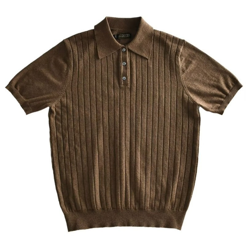 Mens Solid Color Short Sleeve Polo Shirt