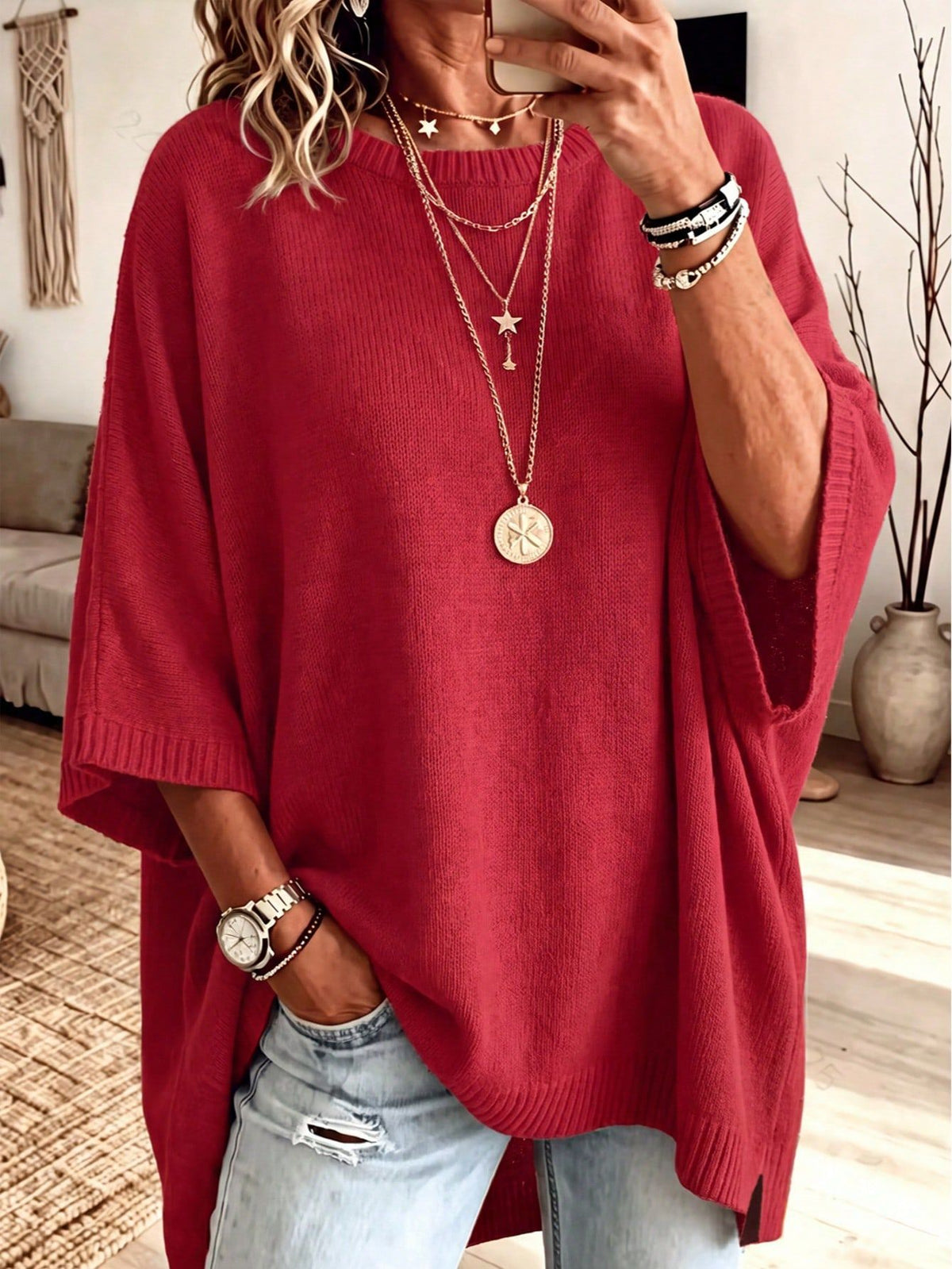 Loose Fit Knit Sweater for Women