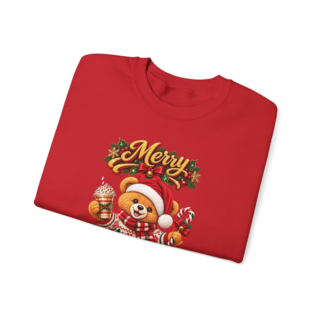 Christmas Bear Crewneck Sweatshirt — "Merry Christmas" Holiday Sweater