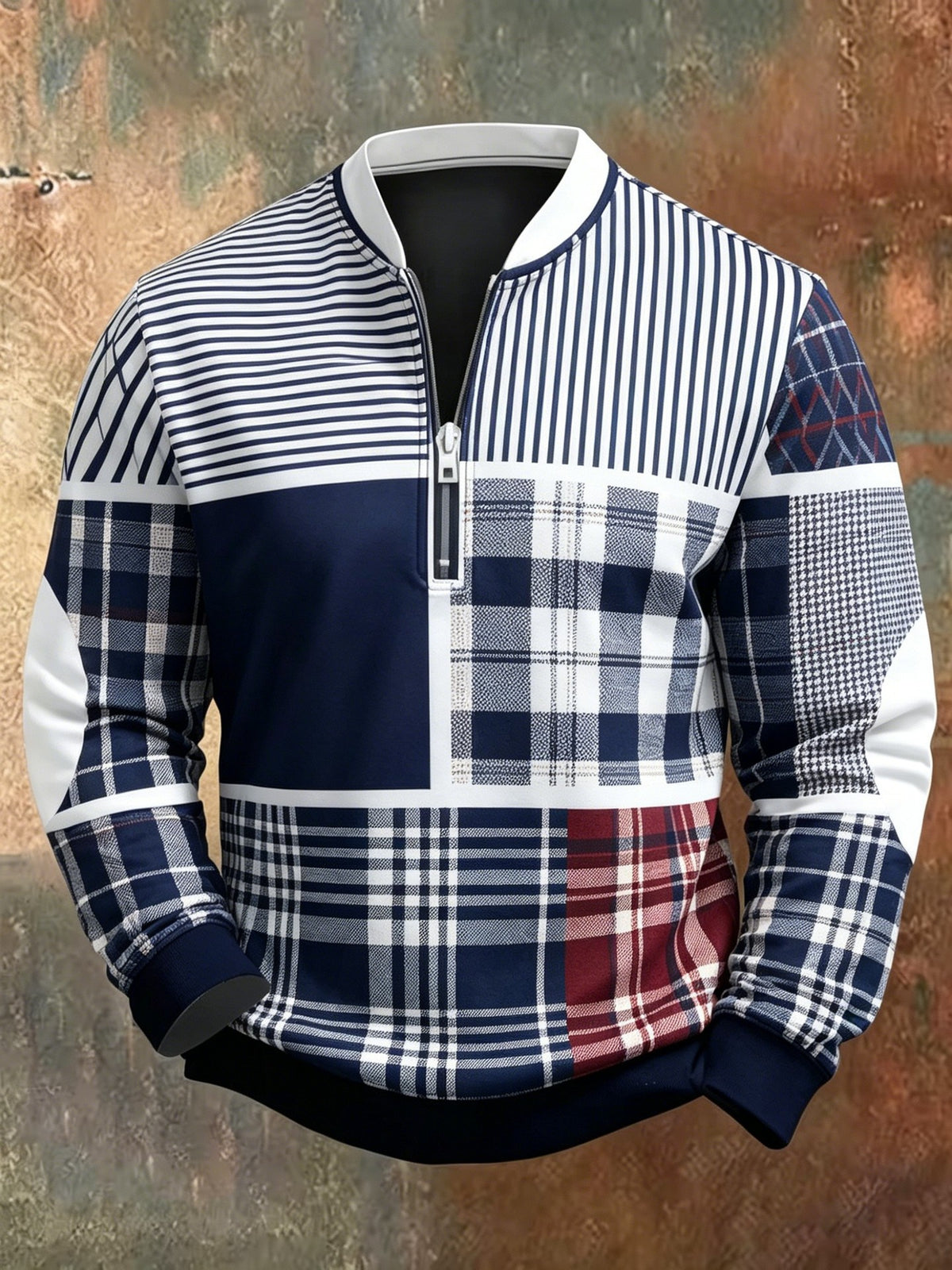 Mens Half Zip Pullover Hooded Sweatshirt