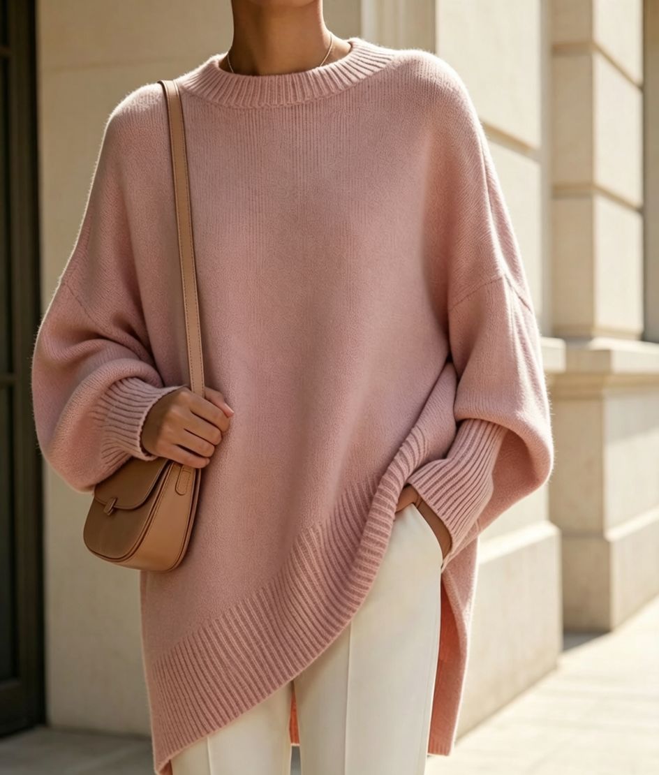 Round-neck loose-fit sweater