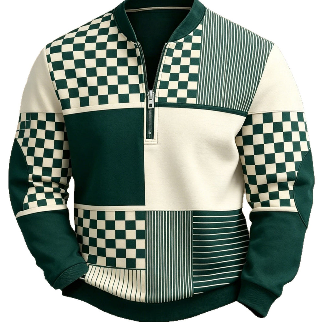 Mens Half Zip Pullover Hooded Sweatshirt