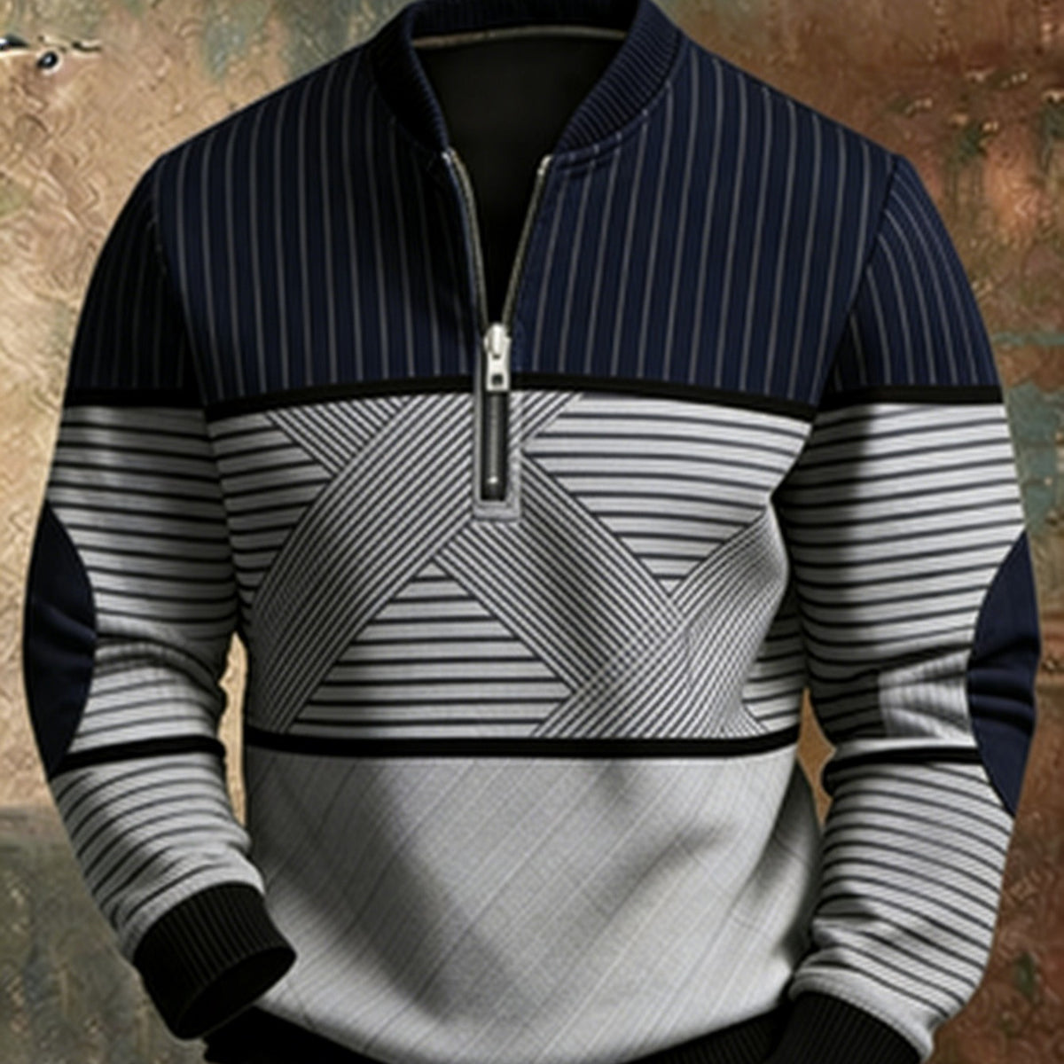 Mens Half Zip Pullover Hooded Sweatshirt