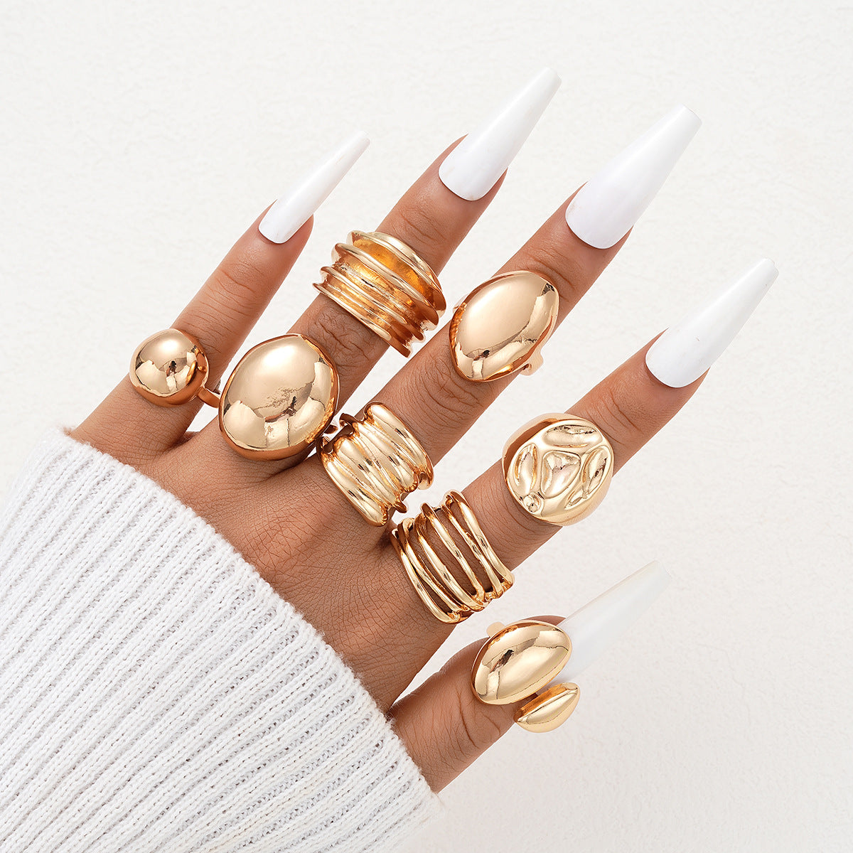Stackable Gemstone Pearl Open Wide Rings for Women