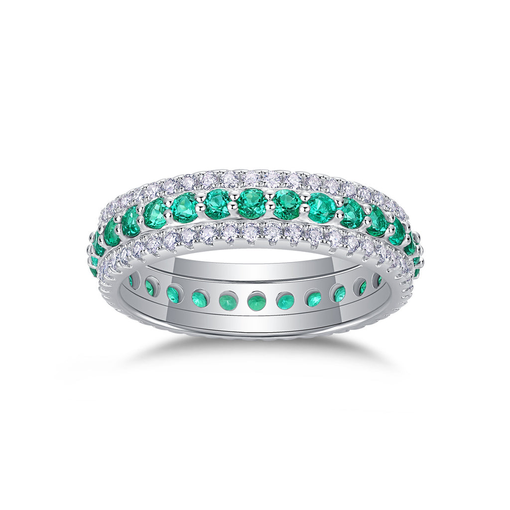 silver emerald ring