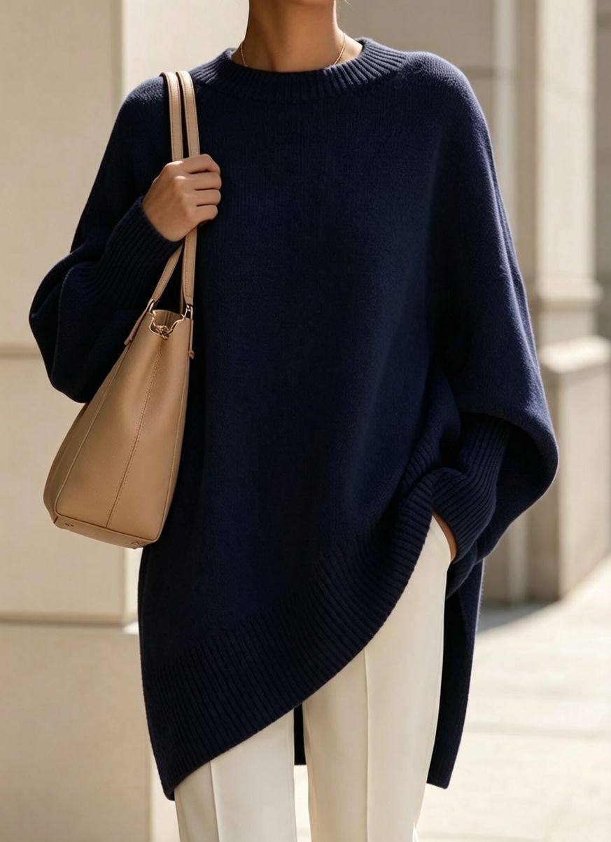 Round-neck loose-fit sweater