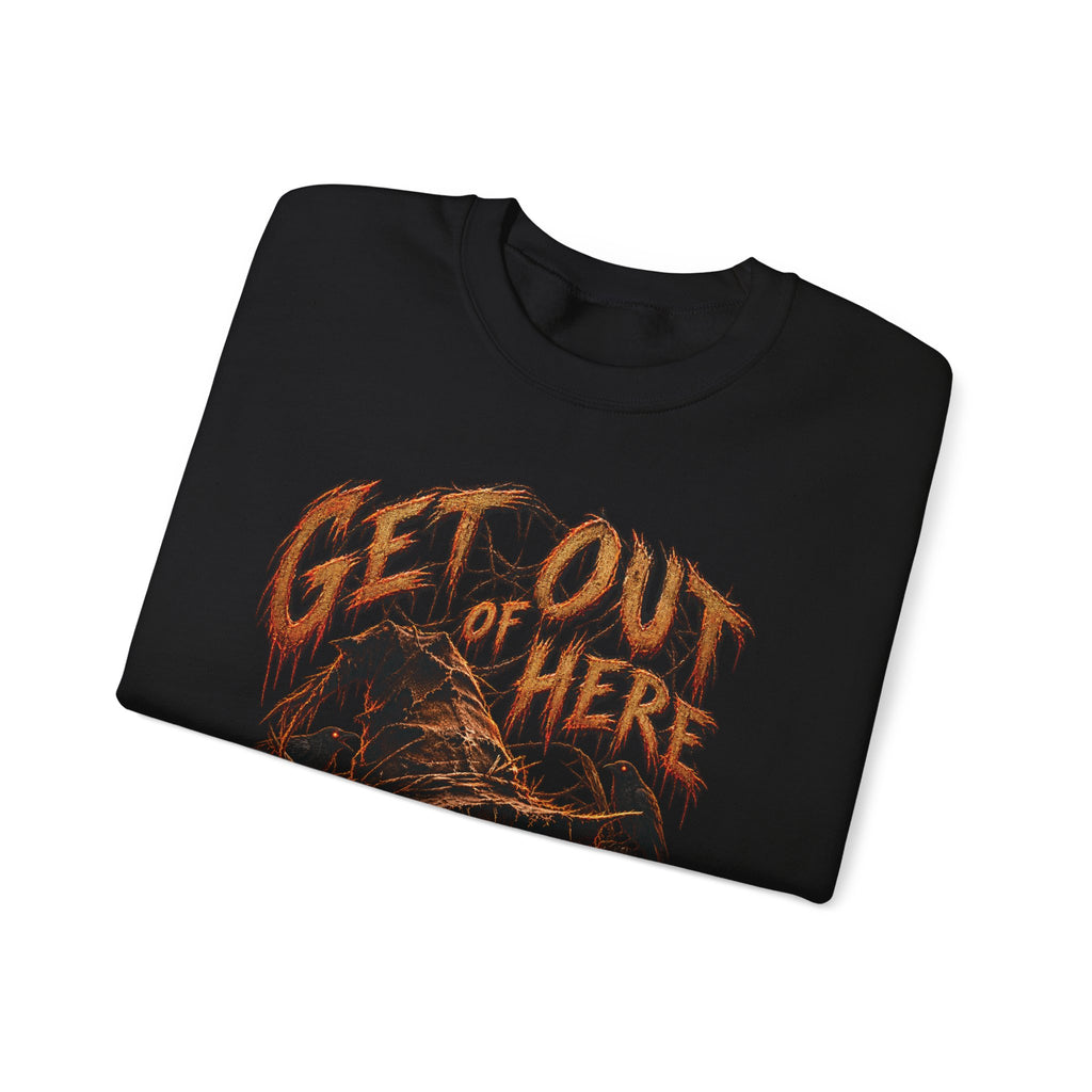 Scarecrow 'Get Out of Here' Graphic Sweatshirt — Halloween Horror Crewneck