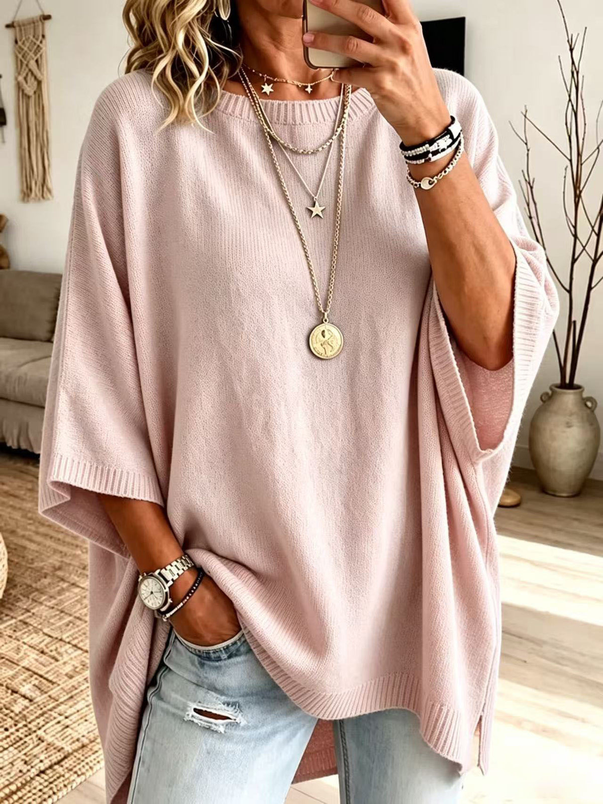 Loose Fit Knit Sweater for Women