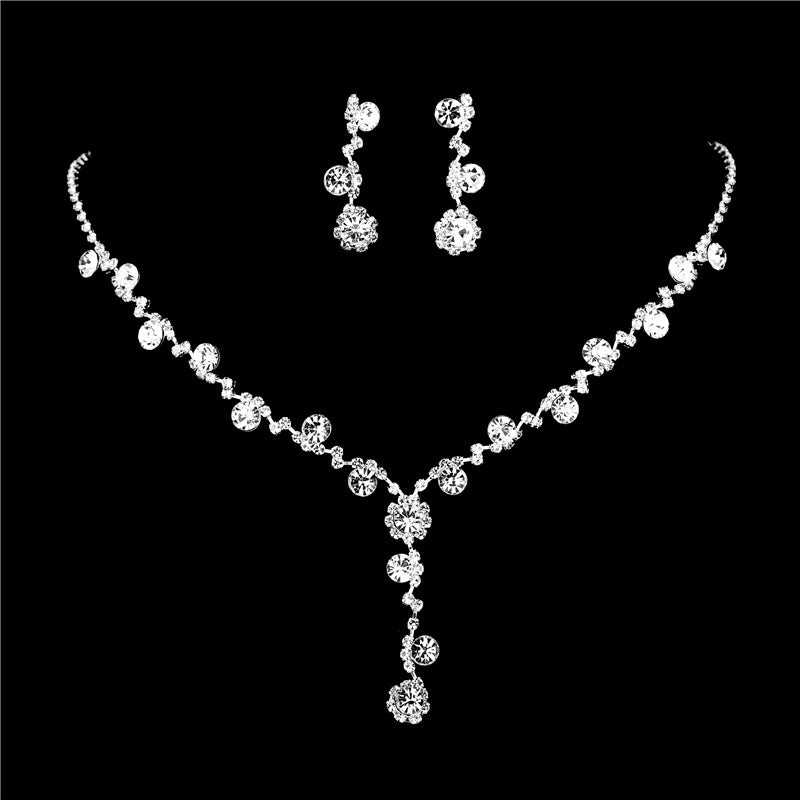 Rhinestone Bridal Jewelry Set with Tassel Design