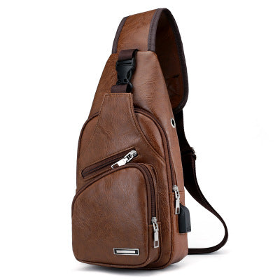USB Rechargeable Mens Chest Bag