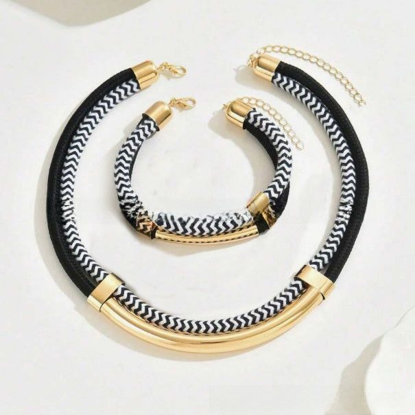 Double Layer Braided Rope Jewelry Set