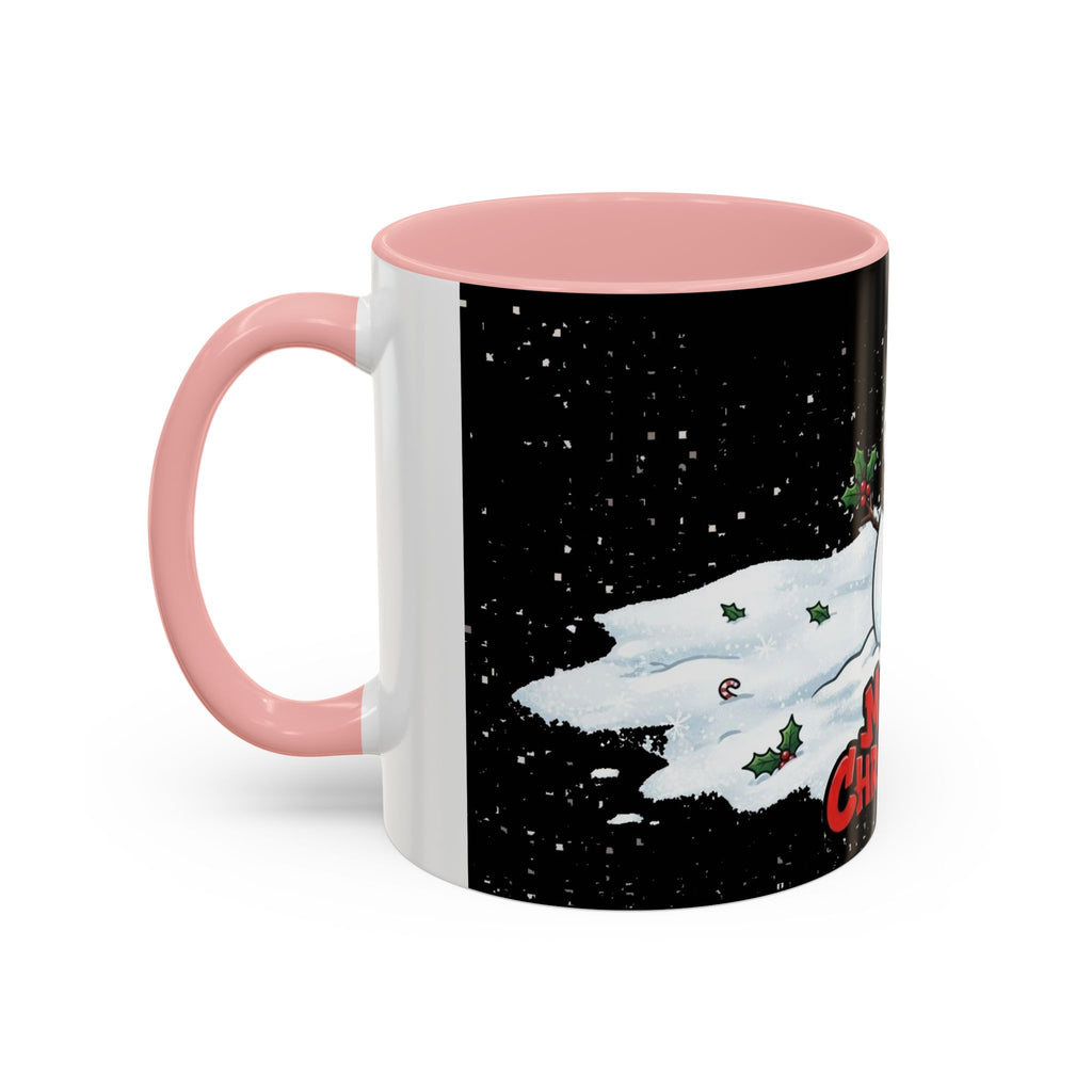 Merry Christmas Snowman Accent Coffee Mug — Festive Holiday 11/15oz