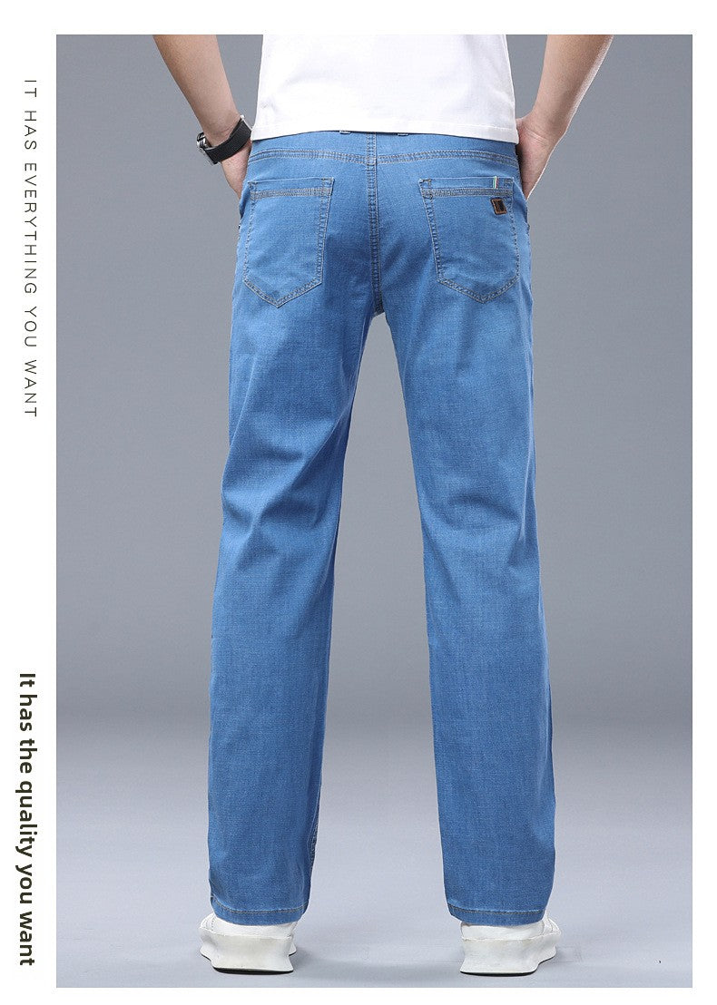 Men?s mid-rise stretch denim trousers