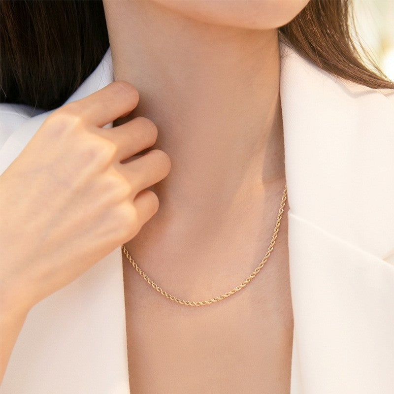 Golden Twist Chain Necklace