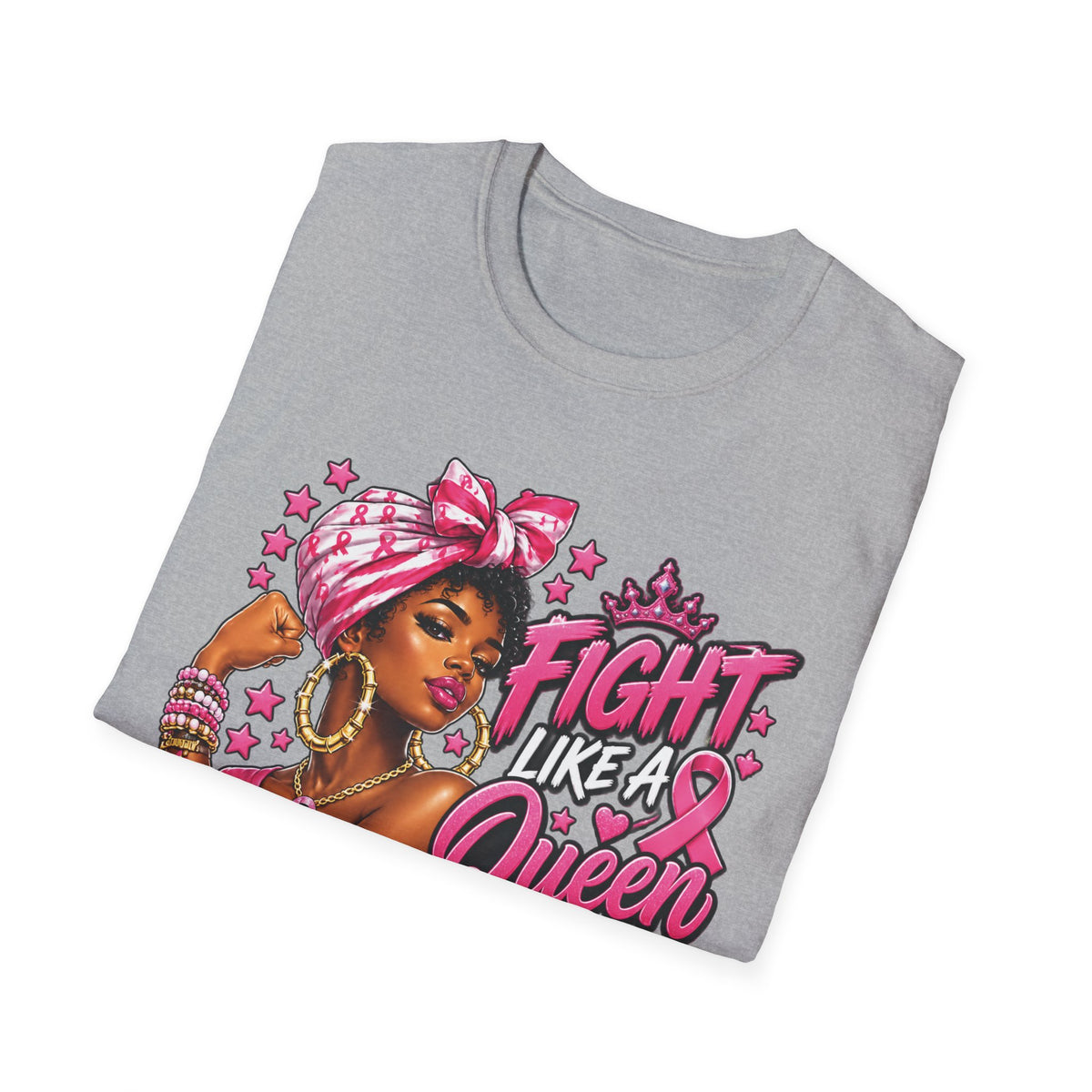 Breast Cancer Awareness T-Shirt — "Fight Like a Queen" Pink Ribbon Tee