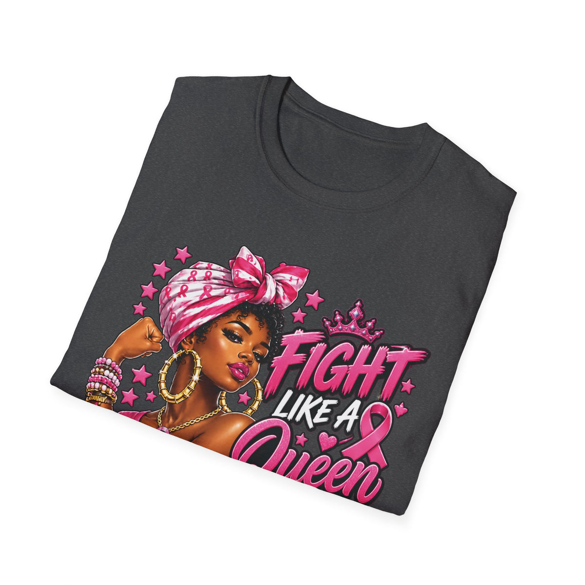 Breast Cancer Awareness T-Shirt — "Fight Like a Queen" Pink Ribbon Tee
