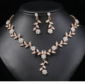 Vintage Plum Blossom Necklace and Earrings Set