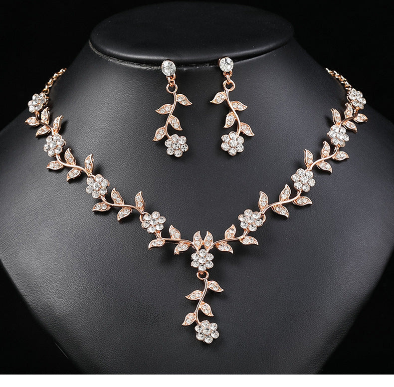 Vintage Plum Blossom Necklace and Earrings Set